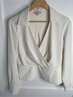 Club Monaco White Wrap Blouse